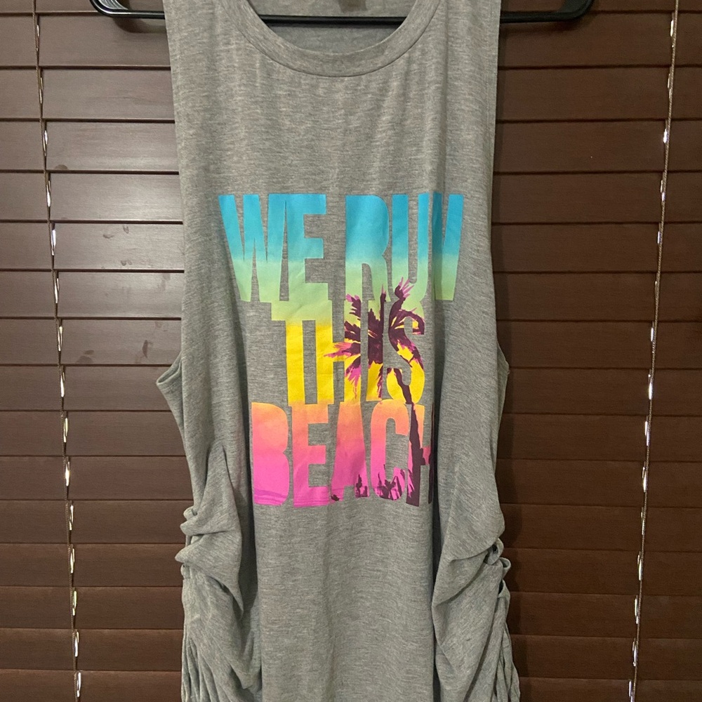Islander Gray Ruched Beach Cover up